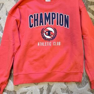 Champion Women’s Crewneck Sweatshirt in Coral Pink - Athletic Club